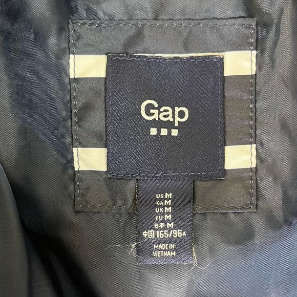 Gap Puffer Vest Women’s Blue White Stripes Sleeveless Zip Up M Preppy Nautical - Picture 10 of 11